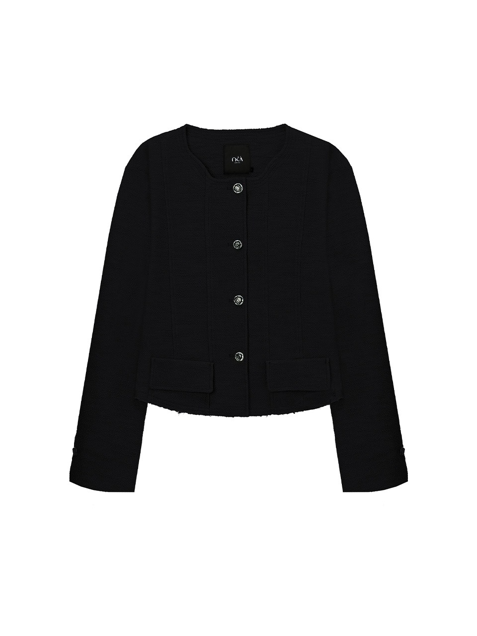 Tweed Crop Jacket Black