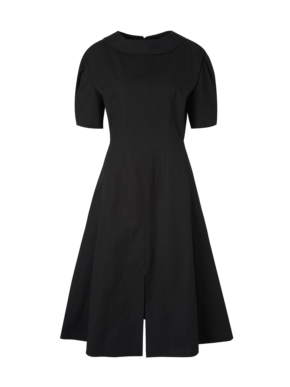 Poppy Linen Flare Dress Black