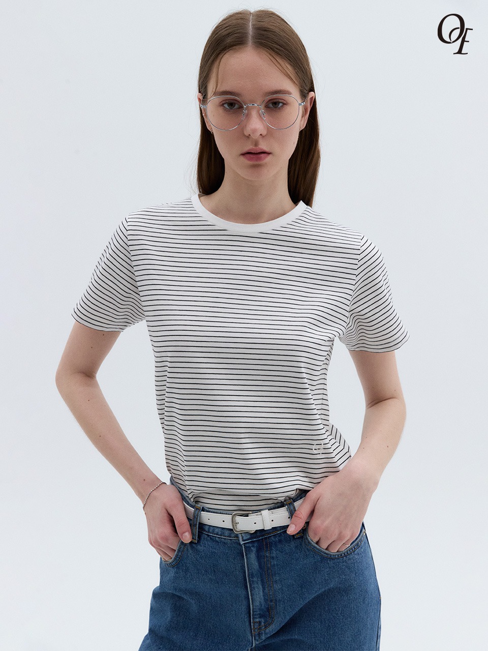 Essential Silket T-Shirt White Stripe