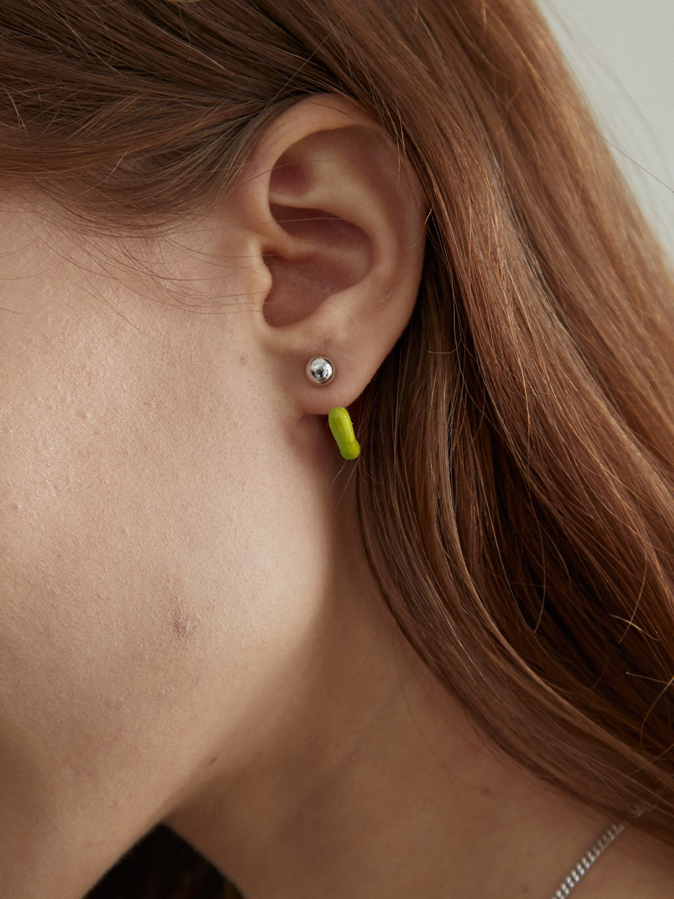 Pop Melting Ring Earrings Lime Yellow
