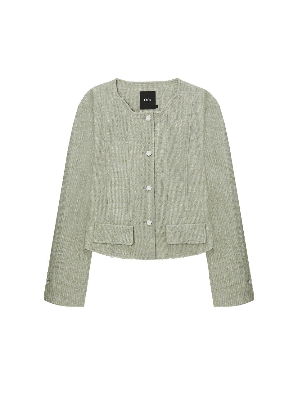 Tweed Crop Jacket Pistachio Green