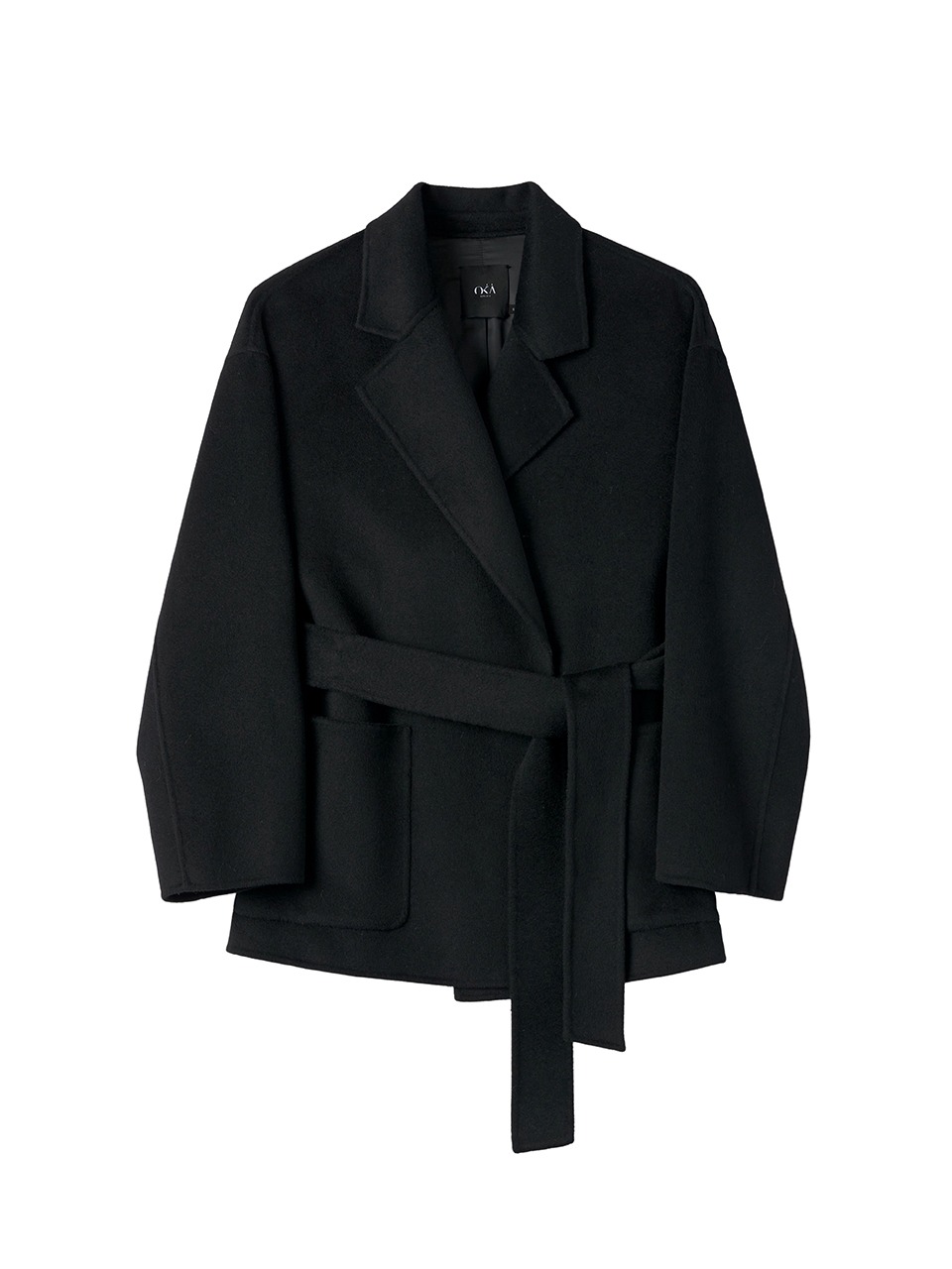 Belted Cashmere Handmade Coat Black