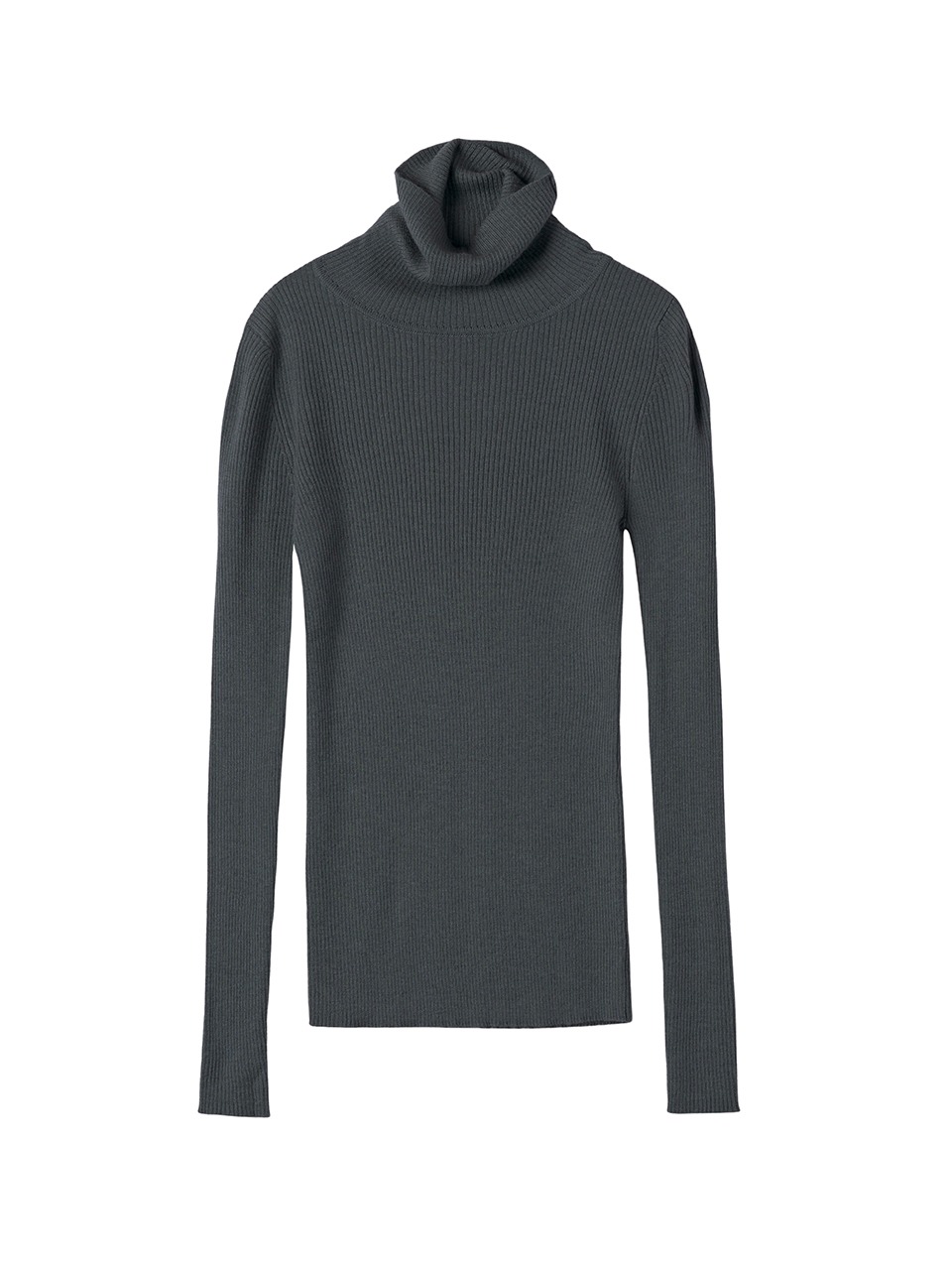 Mabel Turtle Neck Layered Knit Charcoal