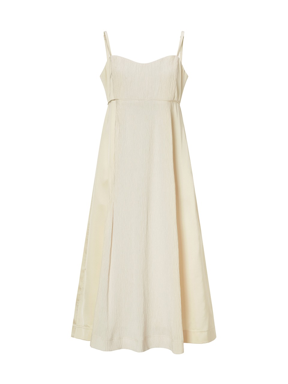 Soie Sleeveless Pleated Dress Ivory Lace